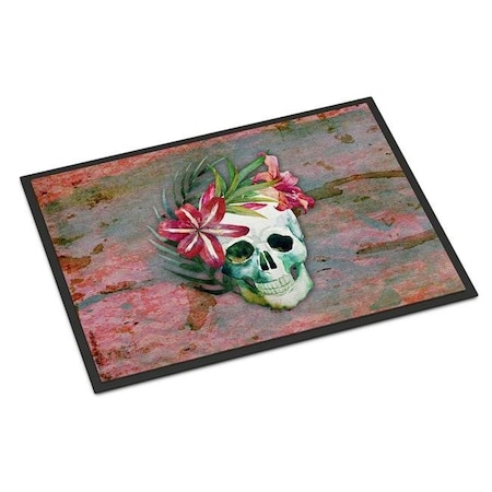 Carolines Treasures Carolines Treasures BB5125JMAT Day of the Dead Skull Flowers Indoor or Outdoor Mat; 24 x 36 in. BB5125JMAT